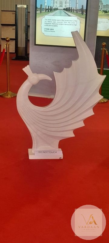 Abstract Wing (Exhibition Piece) — hand-carved Makrana marble Modern Art for home by Vardaan Arts