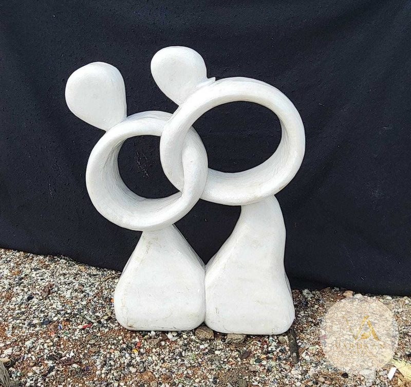 Eternal Embrace — hand-carved Makrana marble Modern Art for home by Vardaan Arts